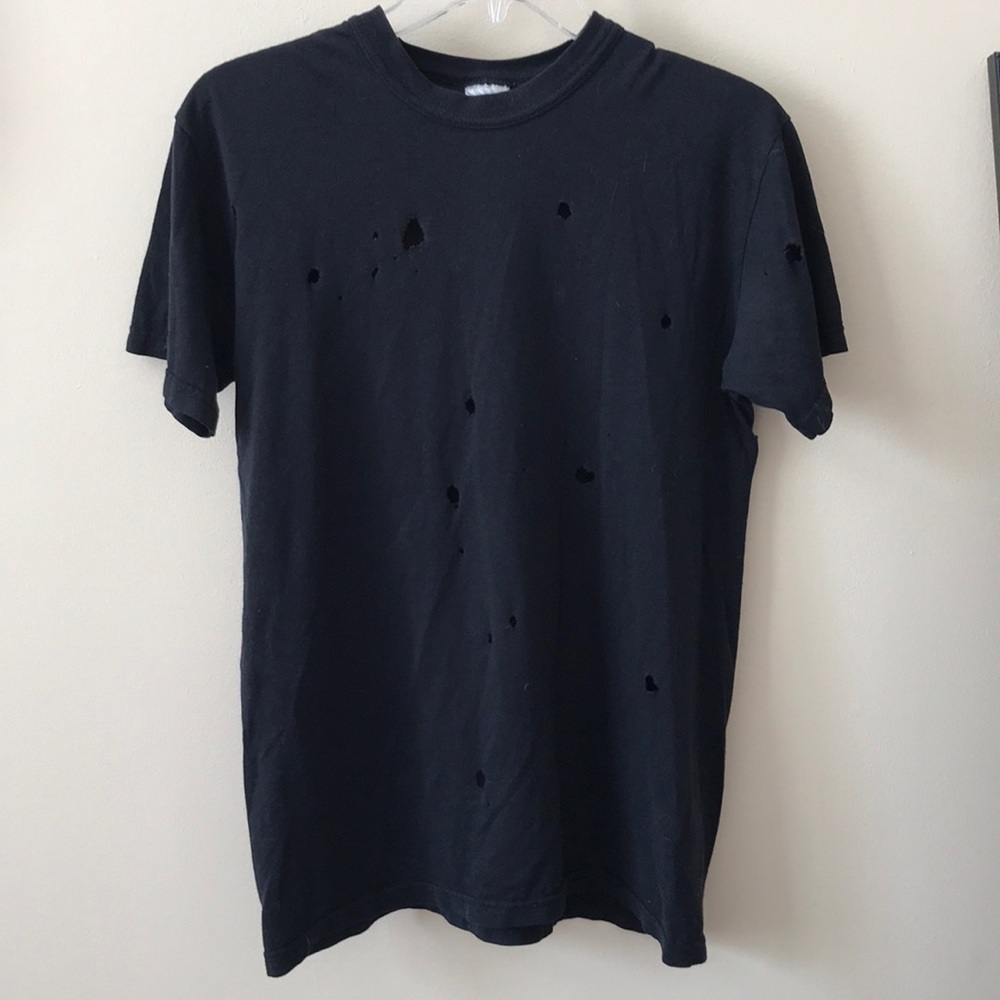 Black Distressed Tee